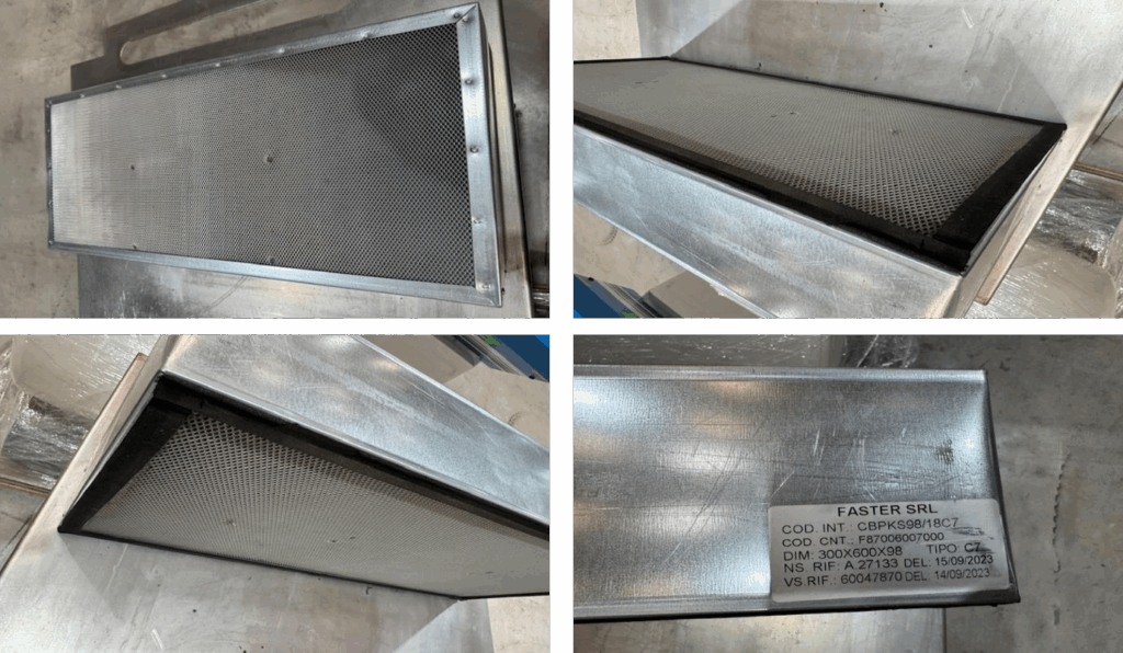 La cellule de filtre à charbon actif, de format rectangulaire